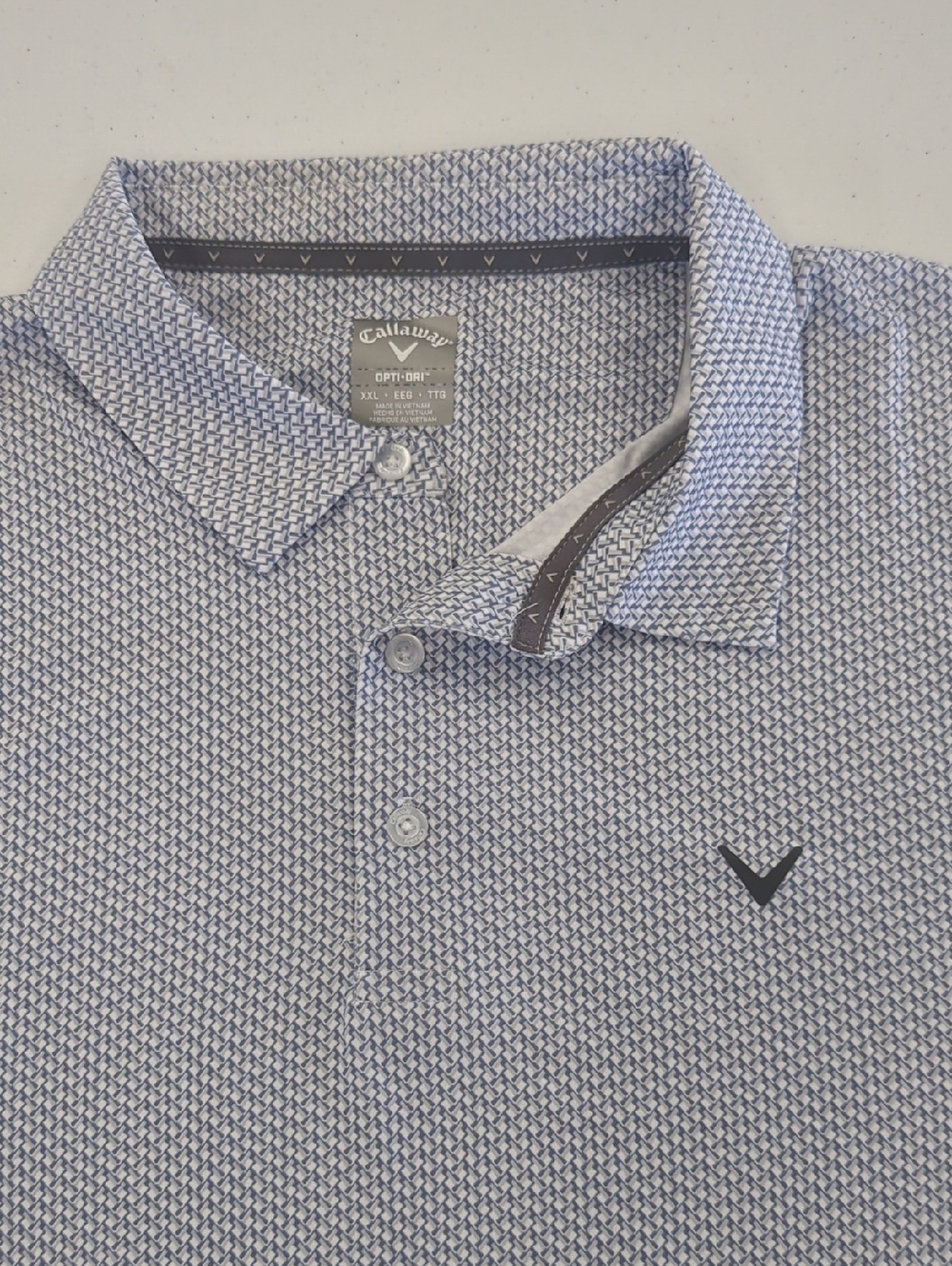 Callaway Blue Micro-Pattern Performance Golf Polo